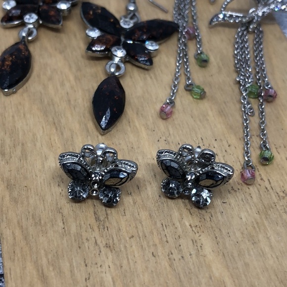 Bundle lot 3 butterfly earrings casual to dressy statement style, dangle drop + - Picture 2 of 4